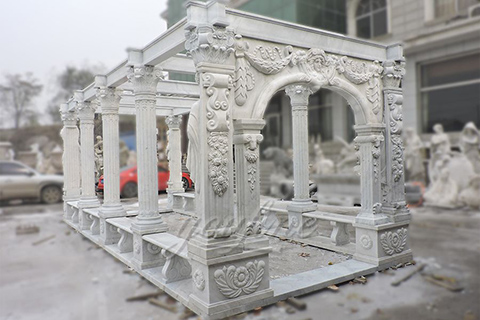 wholesale china outdoor stone garden marble gazebo ...